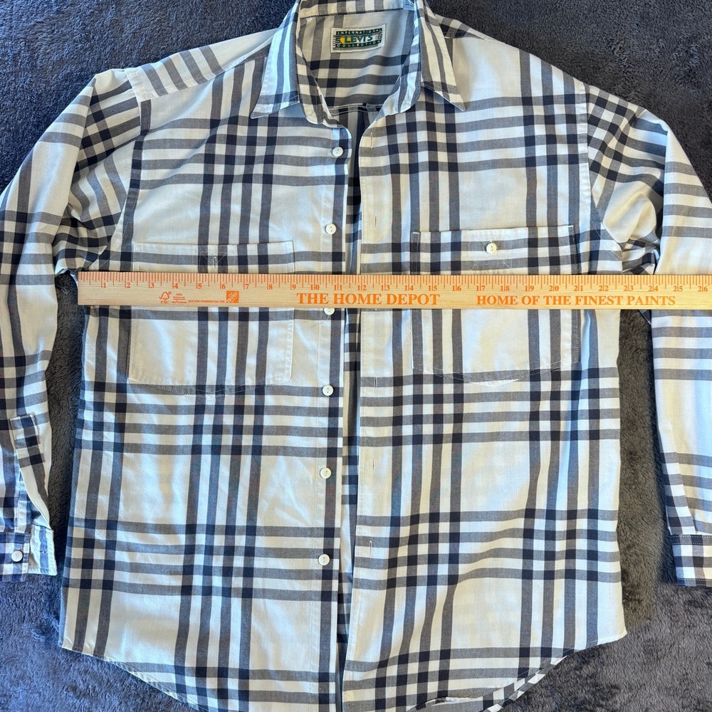 Vintage 90s Levi's International Collection Shirt Medium Plaid Nova Check Style - Picture 4 of 6